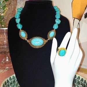 Metropolitan Museum of Art Tibetan Amulet Necklace and ring set; ring size 7
